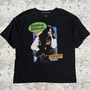 Billie Eilish "Hit Me Hard And Soft" Black Tour  Graphic Tee Size Large